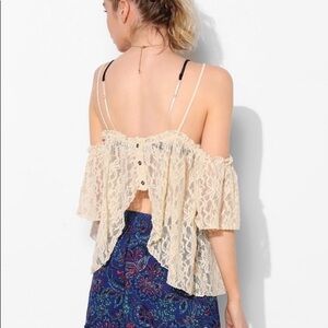 Urban outfitters Kimchi Blue Lareina Lace Off The Shoulder Top